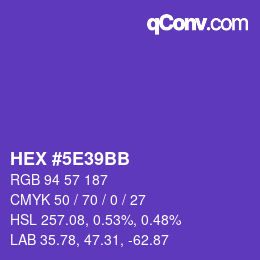 Color code: HEX #5E39BB | qconv.com