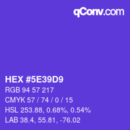 Color code: HEX #5E39D9 | qconv.com