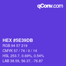 颜色代码: HEX #5E39DB | qconv.com