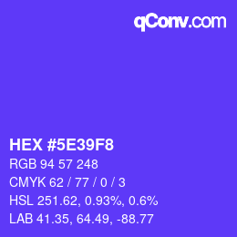 Color code: HEX #5E39F8 | qconv.com