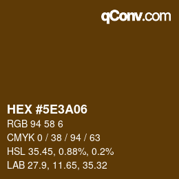 カラーコード: HEX #5E3A06 | qconv.com