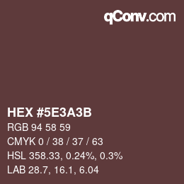 Color code: HEX #5E3A3B | qconv.com