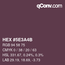 Código de color: HEX #5E3A4B | qconv.com