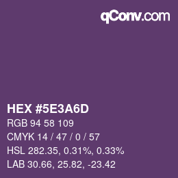 Farbcode: HEX #5E3A6D | qconv.com