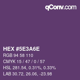 Code couleur: HEX #5E3A6E | qconv.com