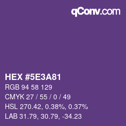 Color code: HEX #5E3A81 | qconv.com