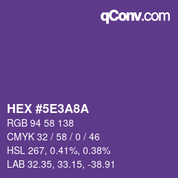 カラーコード: HEX #5E3A8A | qconv.com