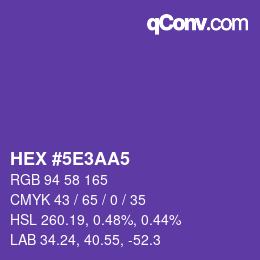 カラーコード: HEX #5E3AA5 | qconv.com