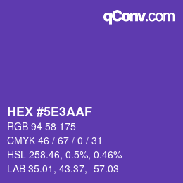 Color code: HEX #5E3AAF | qconv.com