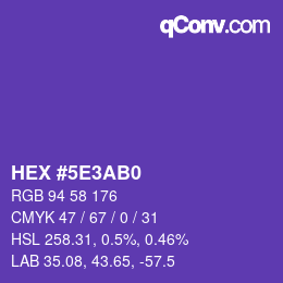 カラーコード: HEX #5E3AB0 | qconv.com