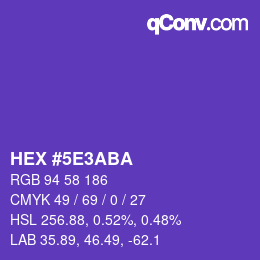 カラーコード: HEX #5E3ABA | qconv.com
