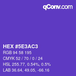 カラーコード: HEX #5E3AC3 | qconv.com