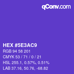 Código de color: HEX #5E3AC9 | qconv.com