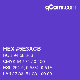 Código de color: HEX #5E3ACB | qconv.com