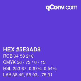 カラーコード: HEX #5E3AD8 | qconv.com