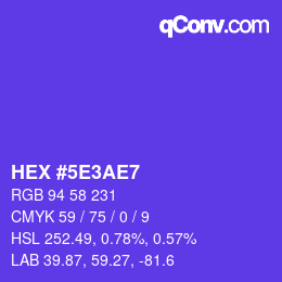 カラーコード: HEX #5E3AE7 | qconv.com