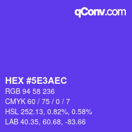 カラーコード: HEX #5E3AEC | qconv.com