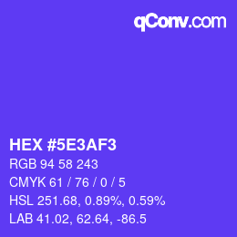 颜色代码: HEX #5E3AF3 | qconv.com