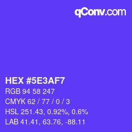 Código de color: HEX #5E3AF7 | qconv.com