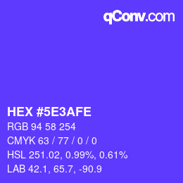 Color code: HEX #5E3AFE | qconv.com