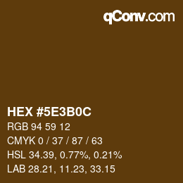 Color code: HEX #5E3B0C | qconv.com