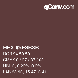Color code: HEX #5E3B3B | qconv.com