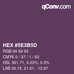 カラーコード: HEX #5E3B5D | qconv.com