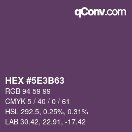 Color code: HEX #5E3B63 | qconv.com