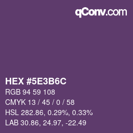 Farbcode: HEX #5E3B6C | qconv.com