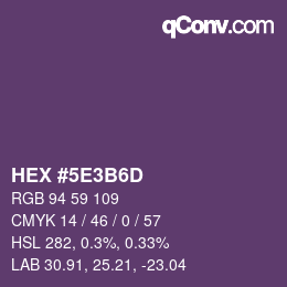 Color code: HEX #5E3B6D | qconv.com