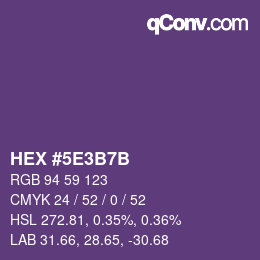 Color code: HEX #5E3B7B | qconv.com