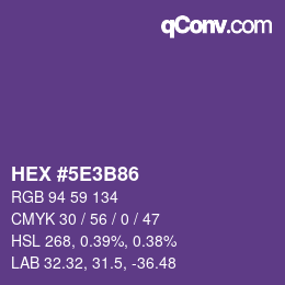 Farbcode: HEX #5E3B86 | qconv.com