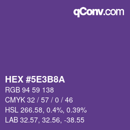 Color code: HEX #5E3B8A | qconv.com