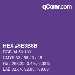 Color code: HEX #5E3B8B | qconv.com
