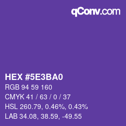 Color code: HEX #5E3BA0 | qconv.com