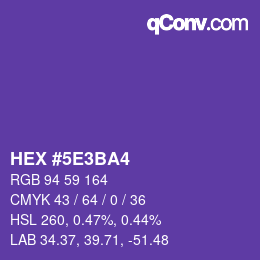 Code couleur: HEX #5E3BA4 | qconv.com