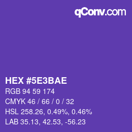 Color code: HEX #5E3BAE | qconv.com