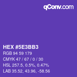 Color code: HEX #5E3BB3 | qconv.com