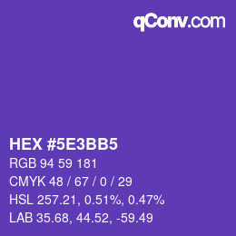 Color code: HEX #5E3BB5 | qconv.com