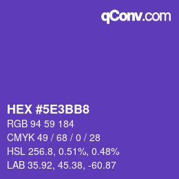 カラーコード: HEX #5E3BB8 | qconv.com