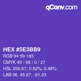Color code: HEX #5E3BB9 | qconv.com
