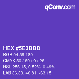 Color code: HEX #5E3BBD | qconv.com