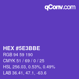 Color code: HEX #5E3BBE | qconv.com