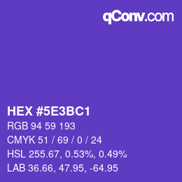 Color code: HEX #5E3BC1 | qconv.com