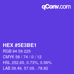 カラーコード: HEX #5E3BE1 | qconv.com
