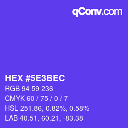 Color code: HEX #5E3BEC | qconv.com