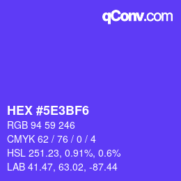 Color code: HEX #5E3BF6 | qconv.com