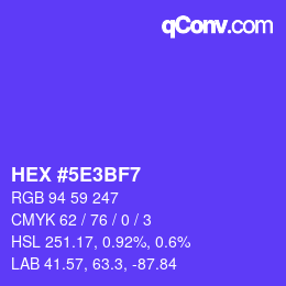 Color code: HEX #5E3BF7 | qconv.com