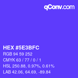 Color code: HEX #5E3BFC | qconv.com