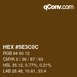 Color code: HEX #5E3C0C | qconv.com